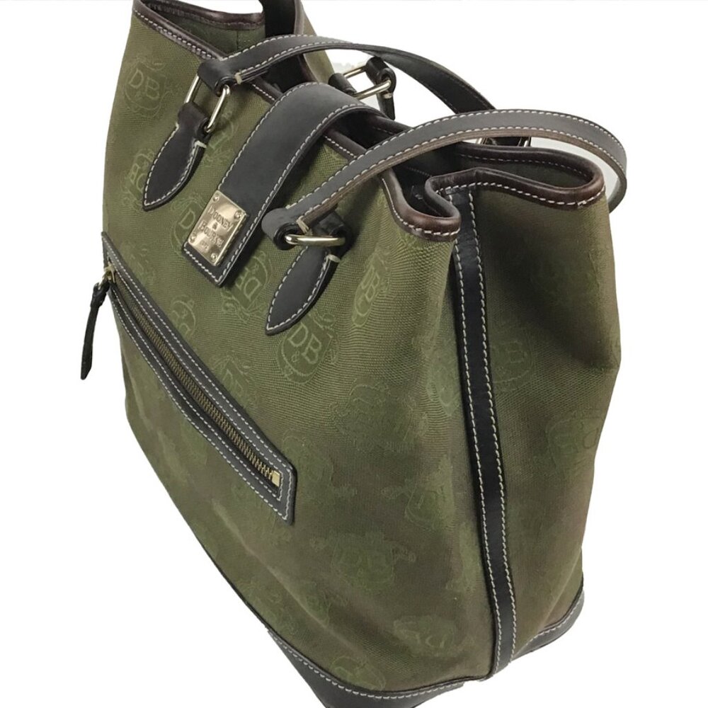 Dooney & Bourke Dark Green Canvas Shoulder Bag - Picture 5 of 15